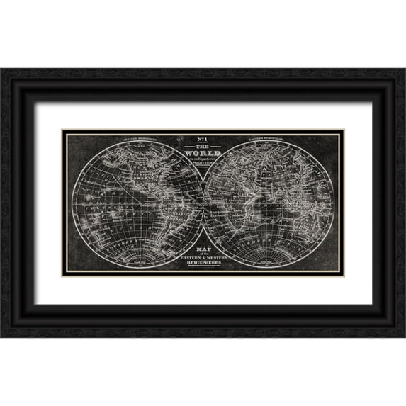 Allen, Kimberly 24x14 Black Ornate Wood Framed with Double Matting Museum Art Print Titled - Eastern and Western Hemispheres
