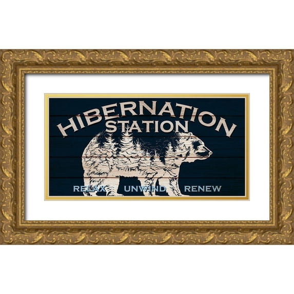 Allen, Kimberly 24x14 Gold Ornate Wood Framed with Double Matting Museum Art Print Titled - Hibernation Station