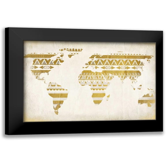Allen, Kimberly 24x17 Black Modern Framed Museum Art Print Titled - Patterned Map
