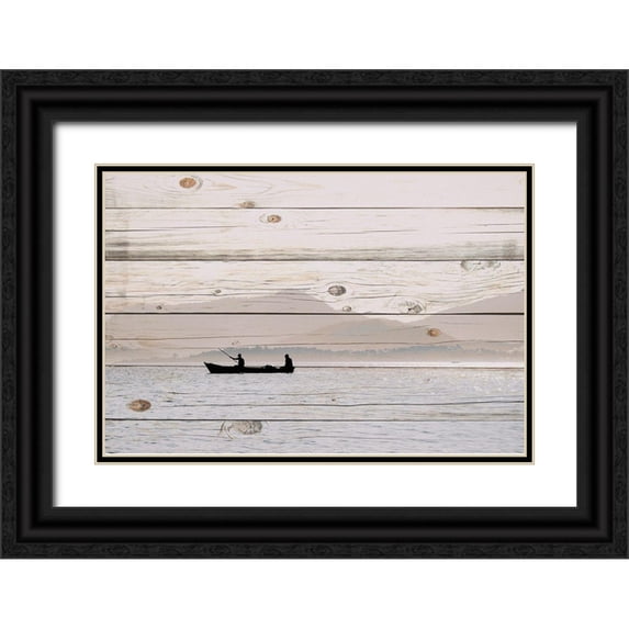 Allen, Kimberly 24x17 Black Ornate Wood Framed with Double Matting Museum Art Print Titled - Morning Fish