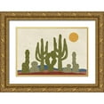 thumbnail image 1 of Allen, Kimberly 24x17 Gold Ornate Wood Framed with Double Matting Museum Art Print Titled - Cactus Walk, 1 of 4