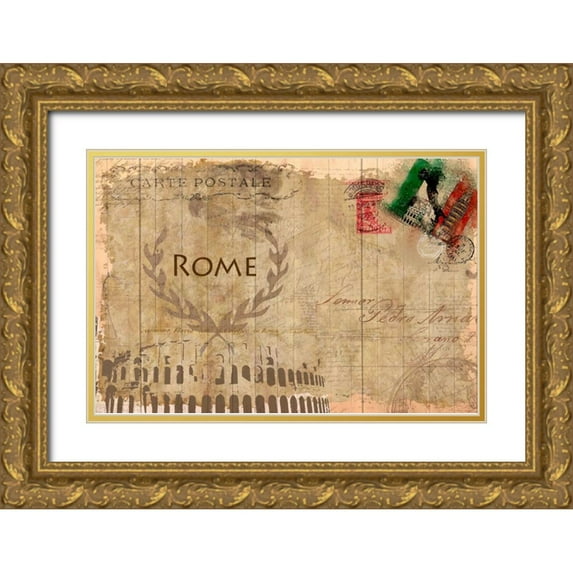 Allen, Kimberly 24x17 Gold Ornate Wood Framed with Double Matting Museum Art Print Titled - Postcard Rome