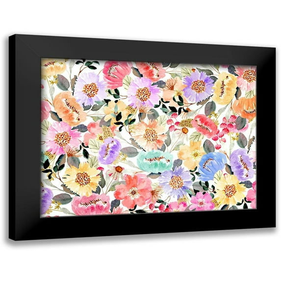 Allen, Kimberly 24x19 Black Modern Framed Museum Art Print Titled - Family Floral 2 V2