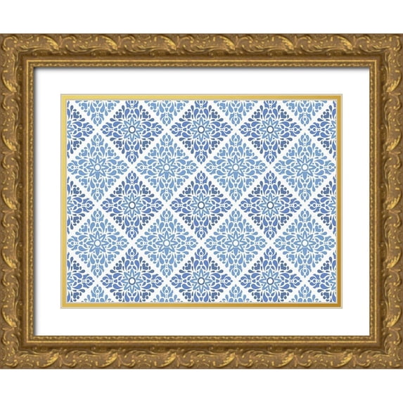 Allen, Kimberly 24x19 Gold Ornate Wood Framed with Double Matting Museum Art Print Titled - Lemon Tile 13
