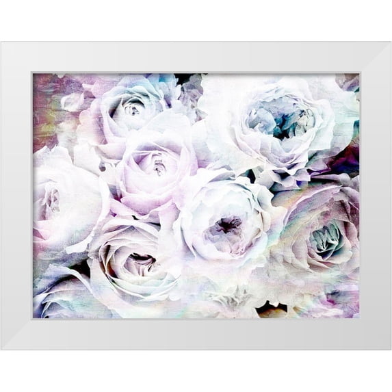 Allen, Kimberly 24x19 White Modern Wood Framed Museum Art Print Titled - Iridescent Floral 1