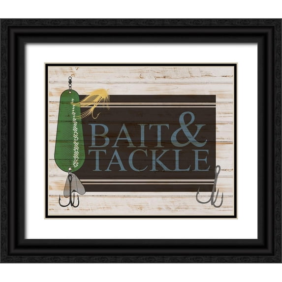 Allen, Kimberly 24x20 Black Ornate Wood Framed with Double Matting Museum Art Print Titled - Bait and Tackle