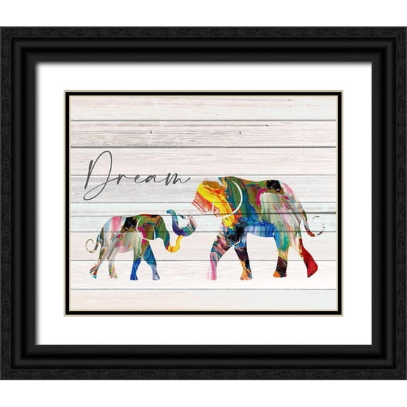 Allen, Kimberly 24x20 Black Ornate Wood Framed with Double Matting Museum Art Print Titled - Dream Elephant