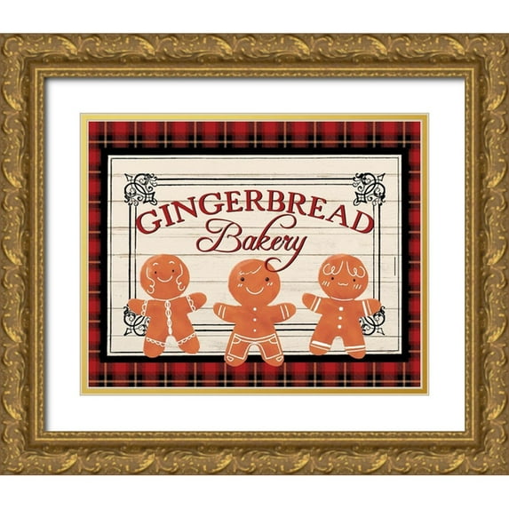 Allen, Kimberly 24x20 Gold Ornate Wood Framed with Double Matting Museum Art Print Titled - Gingerbread Bakery