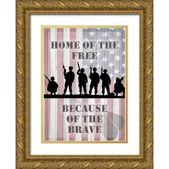 Allen, Kimberly 24x32 Gold Ornate Wood Framed with Double Matting Museum Art Print Titled - Home Of The Free