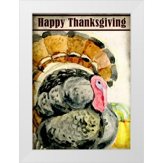 Allen, Kimberly 24x32 White Modern Wood Framed Museum Art Print Titled - Happy Thanksgiving