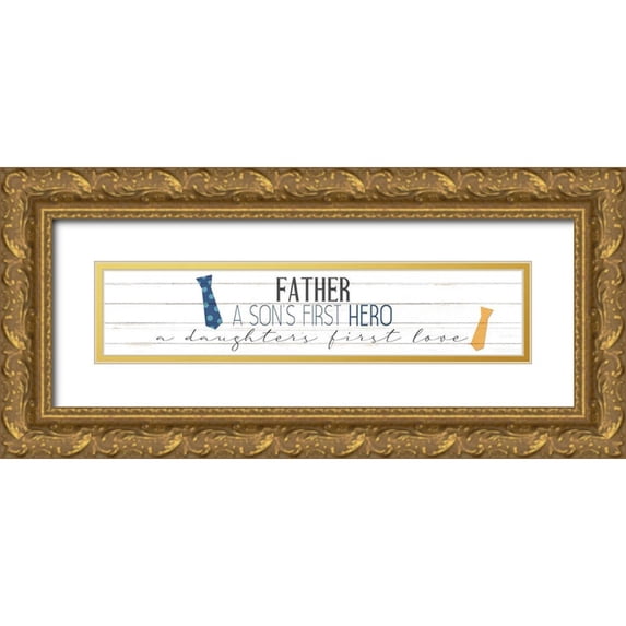 Allen, Kimberly 24x8 Gold Ornate Wood Framed with Double Matting Museum Art Print Titled - Father Hero