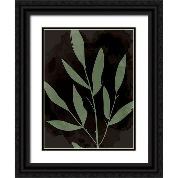 Allen, Kimberly 25x32 Black Ornate Wood Framed with Double Matting Museum Art Print Titled - Bold Leaves 1