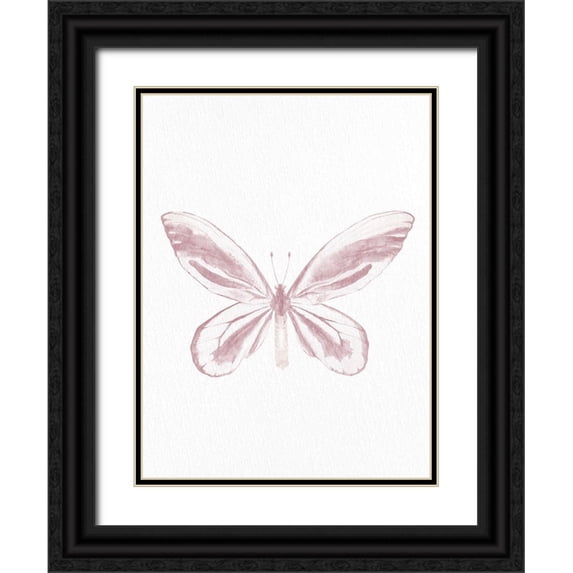 Allen, Kimberly 25x32 Black Ornate Wood Framed with Double Matting Museum Art Print Titled - Pressed Butterfly 2