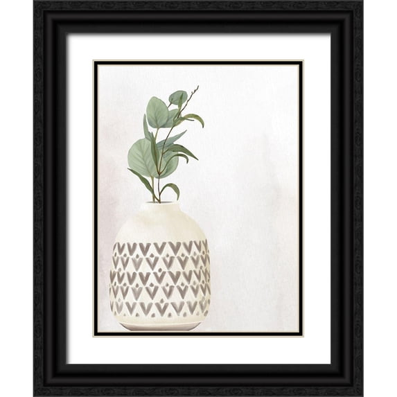 Allen, Kimberly 25x32 Black Ornate Wood Framed with Double Matting Museum Art Print Titled - Stone Vase 1