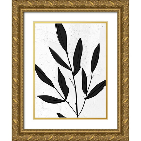 Allen, Kimberly 25x32 Gold Ornate Wood Framed with Double Matting Museum Art Print Titled - Plaster Leaves 1