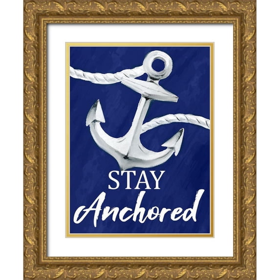 Allen, Kimberly 25x32 Gold Ornate Wood Framed with Double Matting Museum Art Print Titled - Stay Anchored