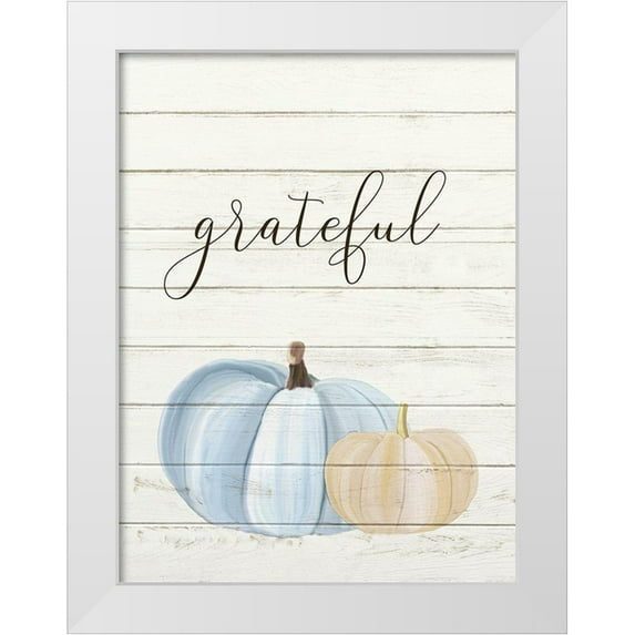 Allen, Kimberly 25x32 White Modern Wood Framed Museum Art Print Titled - Grateful Pumpkins 1