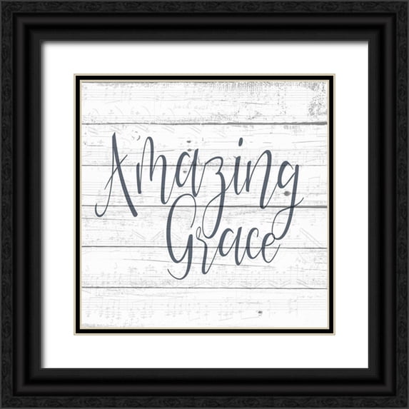 Allen, Kimberly 26x26 Black Ornate Wood Framed with Double Matting Museum Art Print Titled - Amazing Grace Wood.