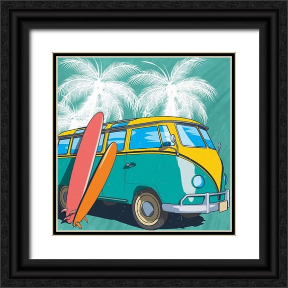 Allen, Kimberly 26x26 Black Ornate Wood Framed with Double Matting Museum Art Print Titled - Beach Time