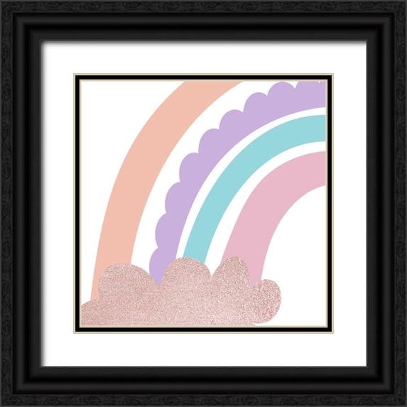 Allen, Kimberly 26x26 Black Ornate Wood Framed with Double Matting Museum Art Print Titled - Chase Rainbows 1