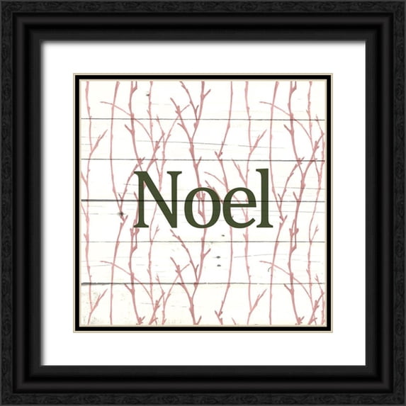 Allen, Kimberly 26x26 Black Ornate Wood Framed with Double Matting Museum Art Print Titled - Christmas Branches 2