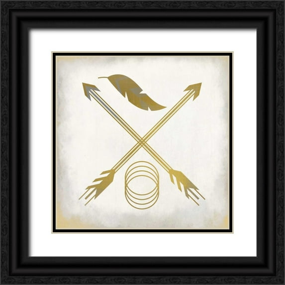 Allen, Kimberly 26x26 Black Ornate Wood Framed with Double Matting Museum Art Print Titled - Elements 1