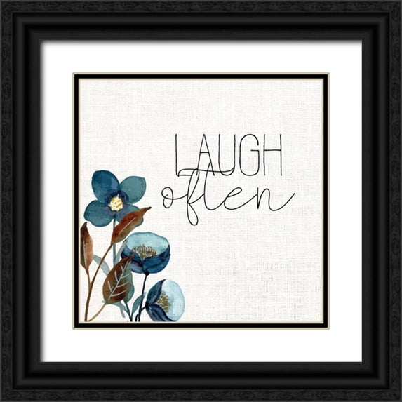 Allen, Kimberly 26x26 Black Ornate Wood Framed with Double Matting Museum Art Print Titled - Laugh Often