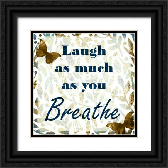 Allen, Kimberly 26x26 Black Ornate Wood Framed with Double Matting Museum Art Print Titled - Laugh as Much
