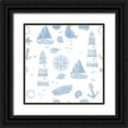 thumbnail image 1 of Allen, Kimberly 26x26 Black Ornate Wood Framed with Double Matting Museum Art Print Titled - Lighthouse Coast  Pattern, 1 of 4