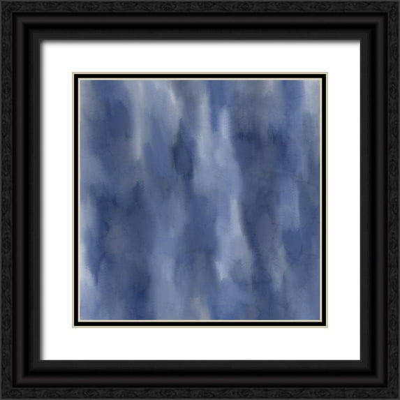 Allen, Kimberly 26x26 Black Ornate Wood Framed with Double Matting Museum Art Print Titled - Shades of Indigo