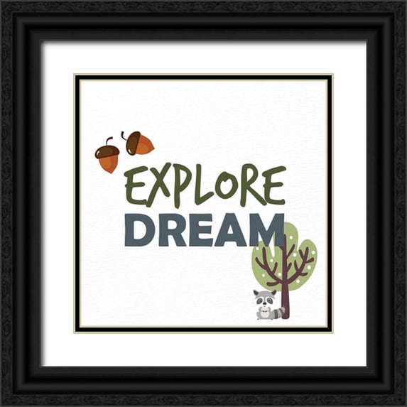 Allen, Kimberly 26x26 Black Ornate Wood Framed with Double Matting Museum Art Print Titled - Woodland Explore 1