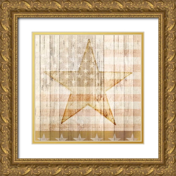 Allen, Kimberly 26x26 Gold Ornate Wood Framed with Double Matting Museum Art Print Titled - American Stars
