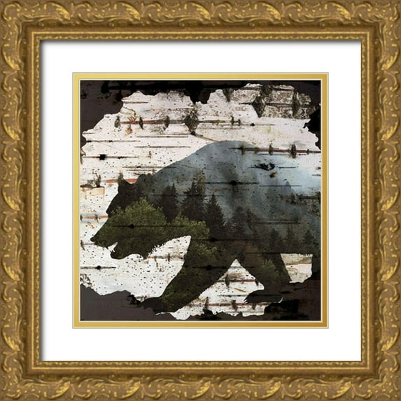 Allen, Kimberly 26x26 Gold Ornate Wood Framed with Double Matting Museum Art Print Titled - Birch Forest 2