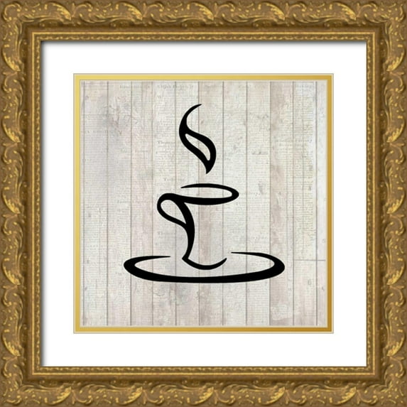 Allen, Kimberly 26x26 Gold Ornate Wood Framed with Double Matting Museum Art Print Titled - Cup of Coffee 2