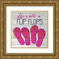 thumbnail image 1 of Allen, Kimberly 26x26 Gold Ornate Wood Framed with Double Matting Museum Art Print Titled - Flip Flops, 1 of 4