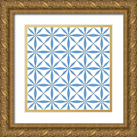 Allen, Kimberly 26x26 Gold Ornate Wood Framed with Double Matting Museum Art Print Titled - Greek Tile 1