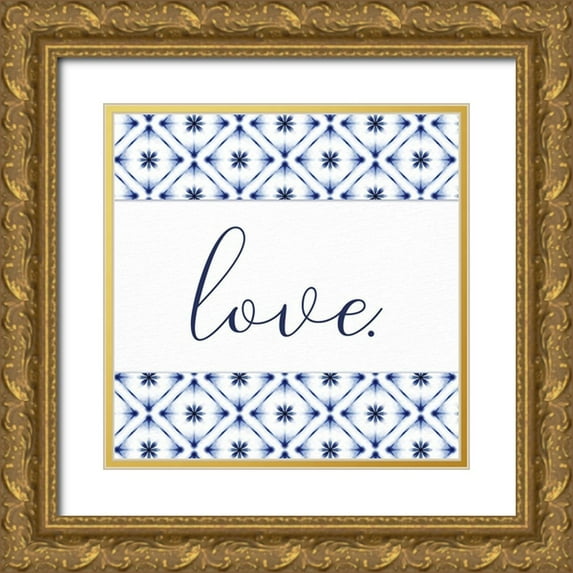 Allen, Kimberly 26x26 Gold Ornate Wood Framed with Double Matting Museum Art Print Titled - Love Square