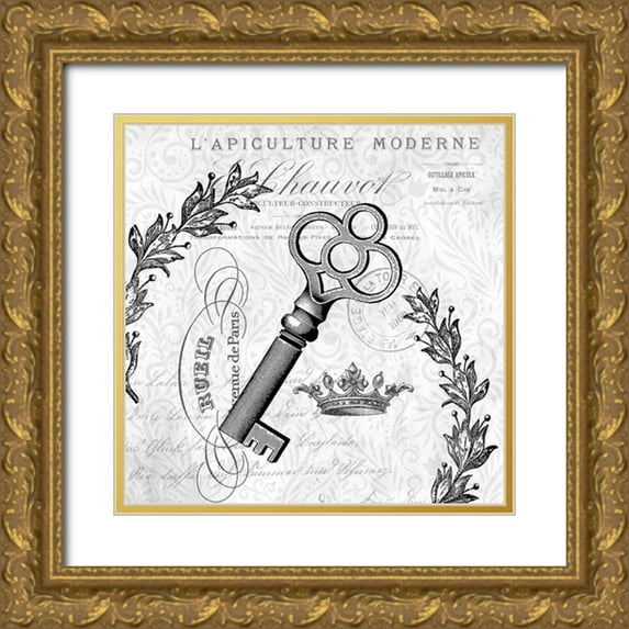 Allen, Kimberly 26x26 Gold Ornate Wood Framed with Double Matting Museum Art Print Titled - Paris Vintage 2