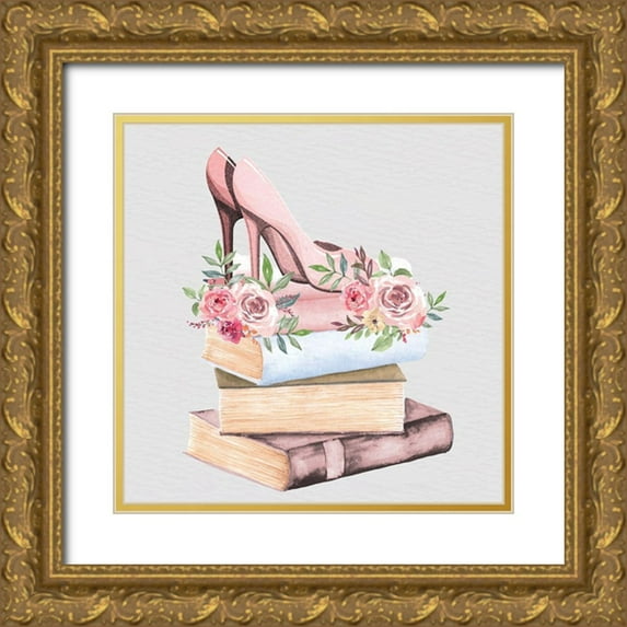 Allen, Kimberly 26x26 Gold Ornate Wood Framed with Double Matting Museum Art Print Titled - Pink Scent 2 V2