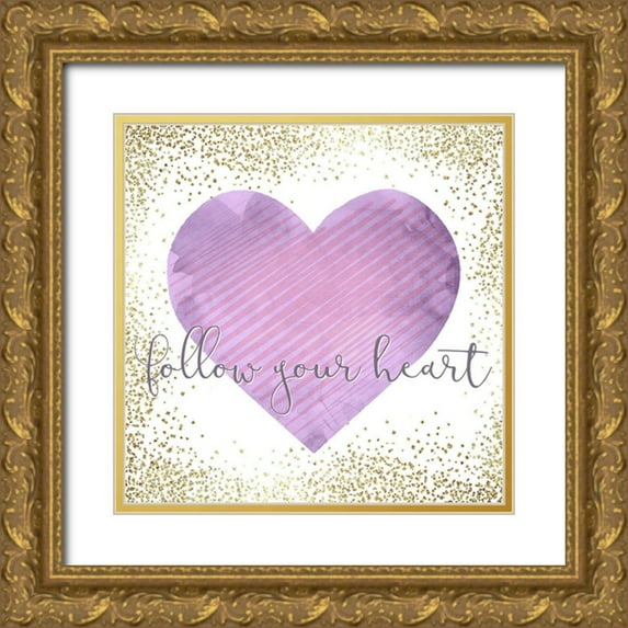 Allen, Kimberly 26x26 Gold Ornate Wood Framed with Double Matting Museum Art Print Titled - Princess Heart 1