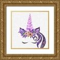 thumbnail image 1 of Allen, Kimberly 26x26 Gold Ornate Wood Framed with Double Matting Museum Art Print Titled - Unicorn Floral, 1 of 4