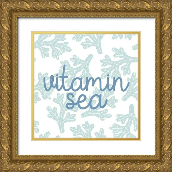Allen, Kimberly 26x26 Gold Ornate Wood Framed with Double Matting Museum Art Print Titled - Vitamin Sea