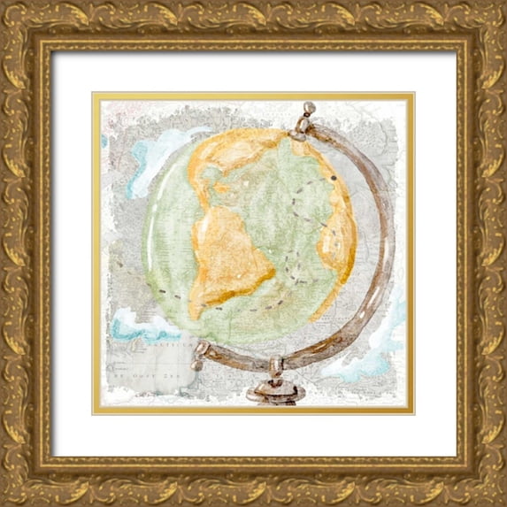 Allen, Kimberly 26x26 Gold Ornate Wood Framed with Double Matting Museum Art Print Titled - World Traveler 2
