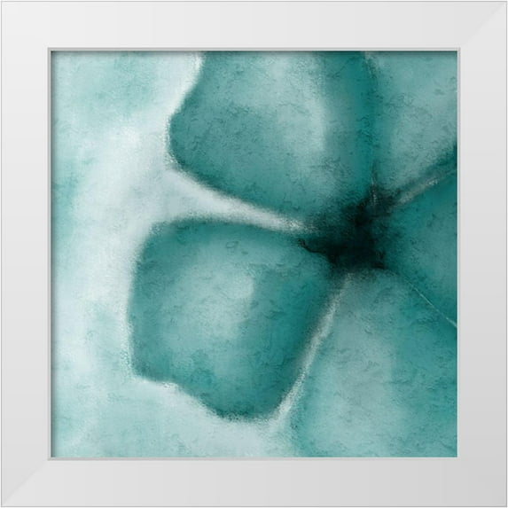 Allen, Kimberly 26x26 White Modern Wood Framed Museum Art Print Titled - Blooming Teal