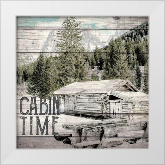 Allen, Kimberly 26x26 White Modern Wood Framed Museum Art Print Titled - Cabin Time