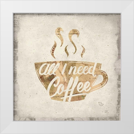 Allen, Kimberly 26x26 White Modern Wood Framed Museum Art Print Titled - Coffee Time 2