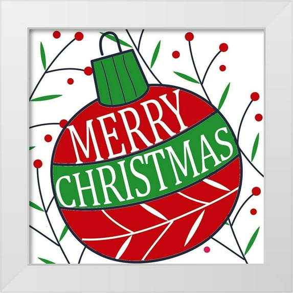 Allen, Kimberly 26x26 White Modern Wood Framed Museum Art Print Titled - Merry Christmas Ornament
