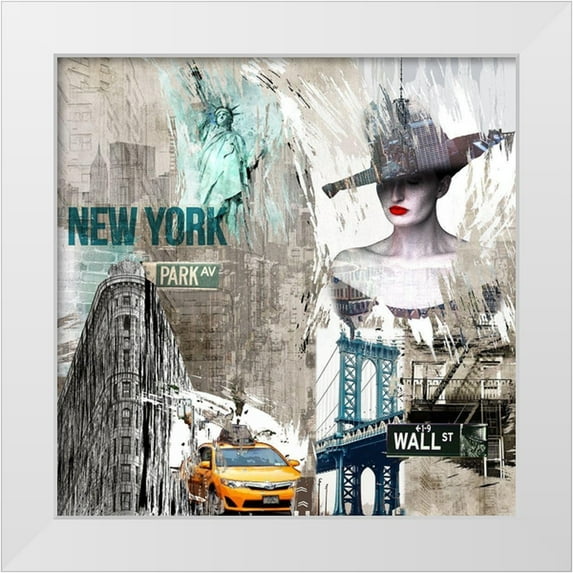 Allen, Kimberly 26x26 White Modern Wood Framed Museum Art Print Titled - New York New York