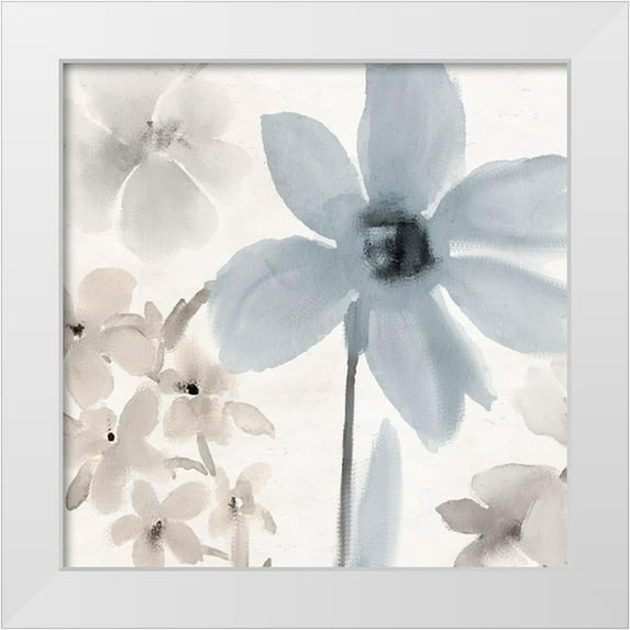Allen, Kimberly 26x26 White Modern Wood Framed Museum Art Print Titled - Spring Blue 1