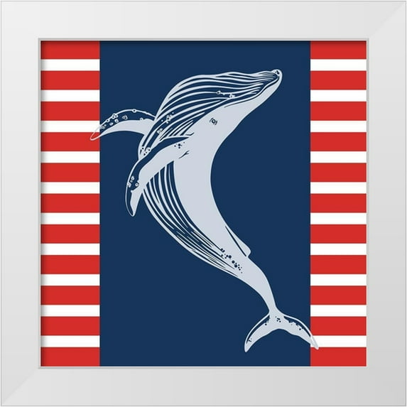 Allen, Kimberly 26x26 White Modern Wood Framed Museum Art Print Titled - Whale Tale 1